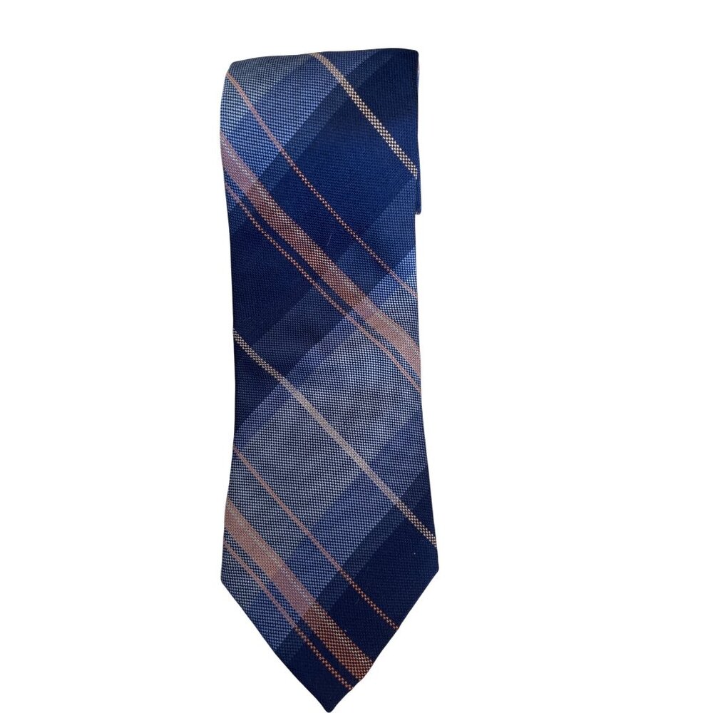 Merona Mens Blue Plaid Necktie 6a
